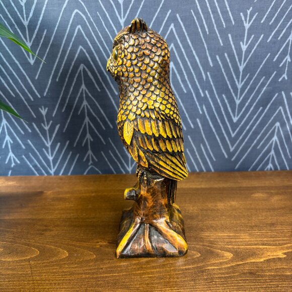 Vintage Pearlite Stone Owl Canadian Wildlife Home Decor - Picture 4 of 12